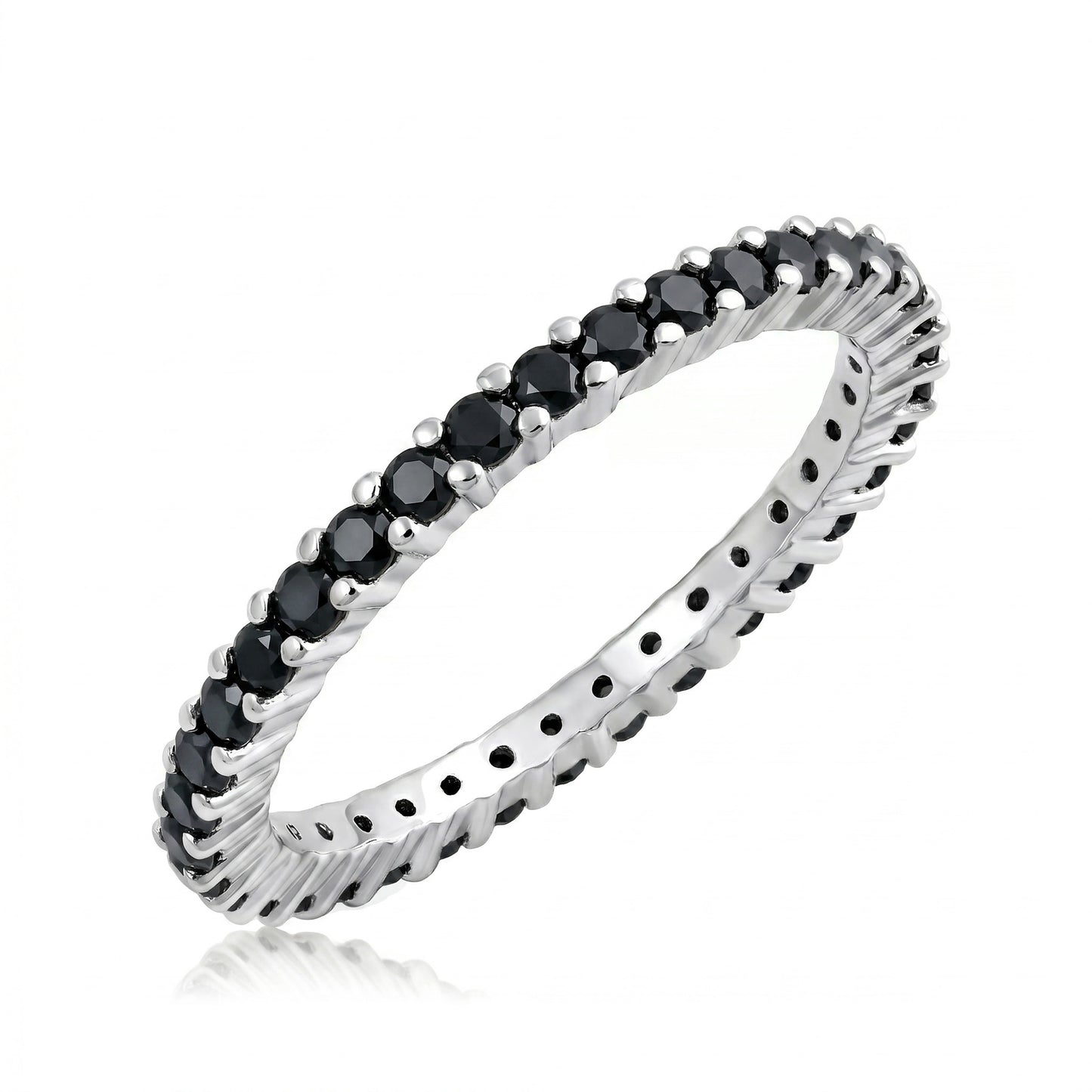 Silver Eternity Ring - Black CZ