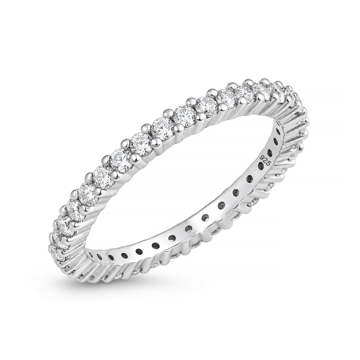 Silver Eternity CZ Ring - 2mm