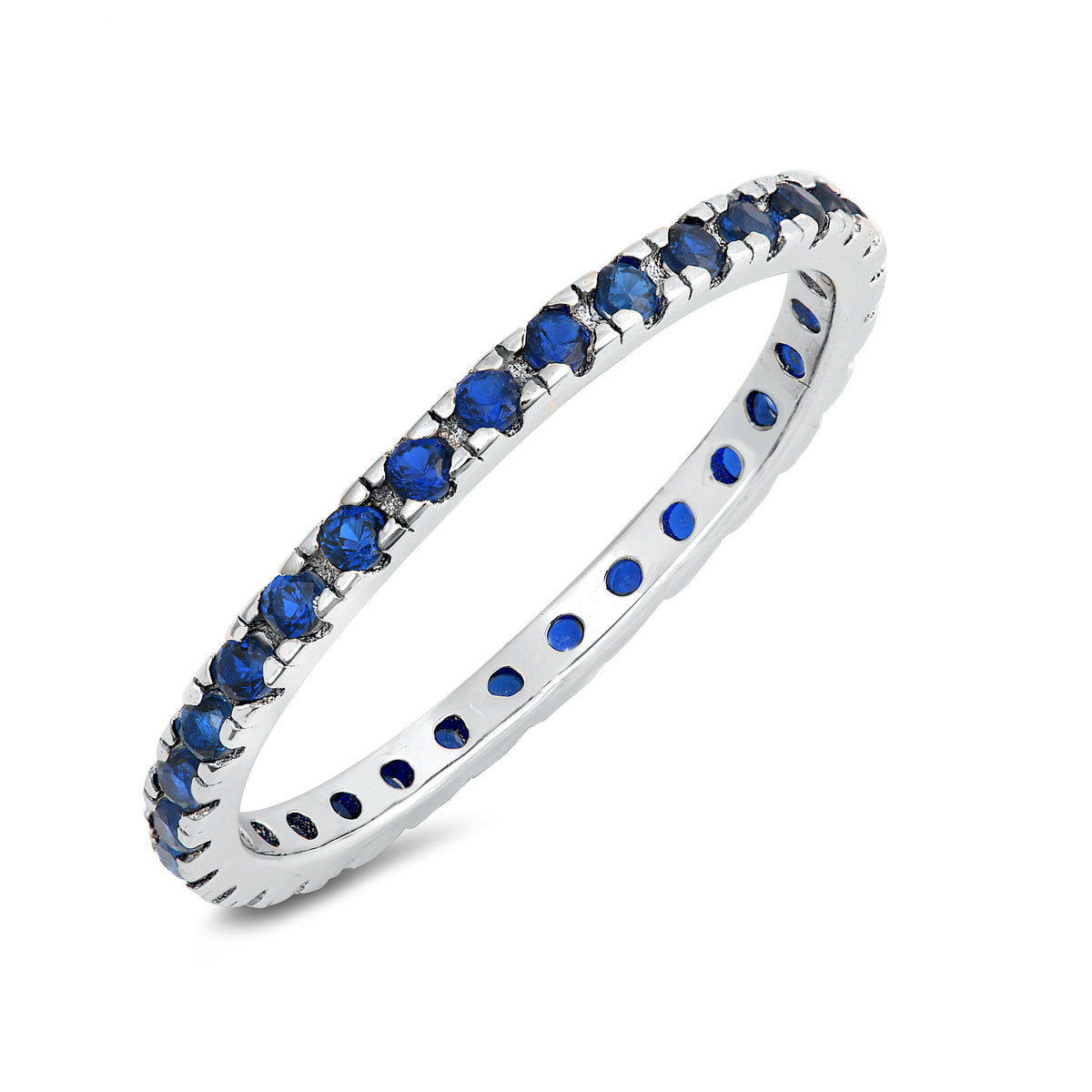 Silver Ring W/ Blue Sapphire CZ