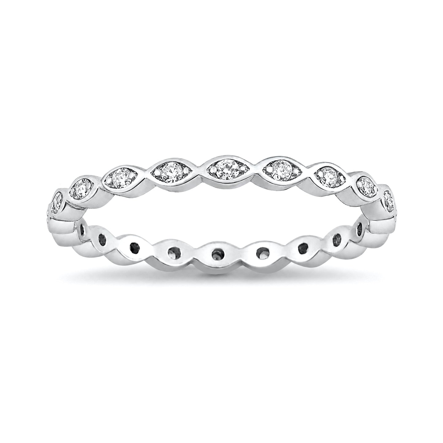 Silver Eternity CZ Ring