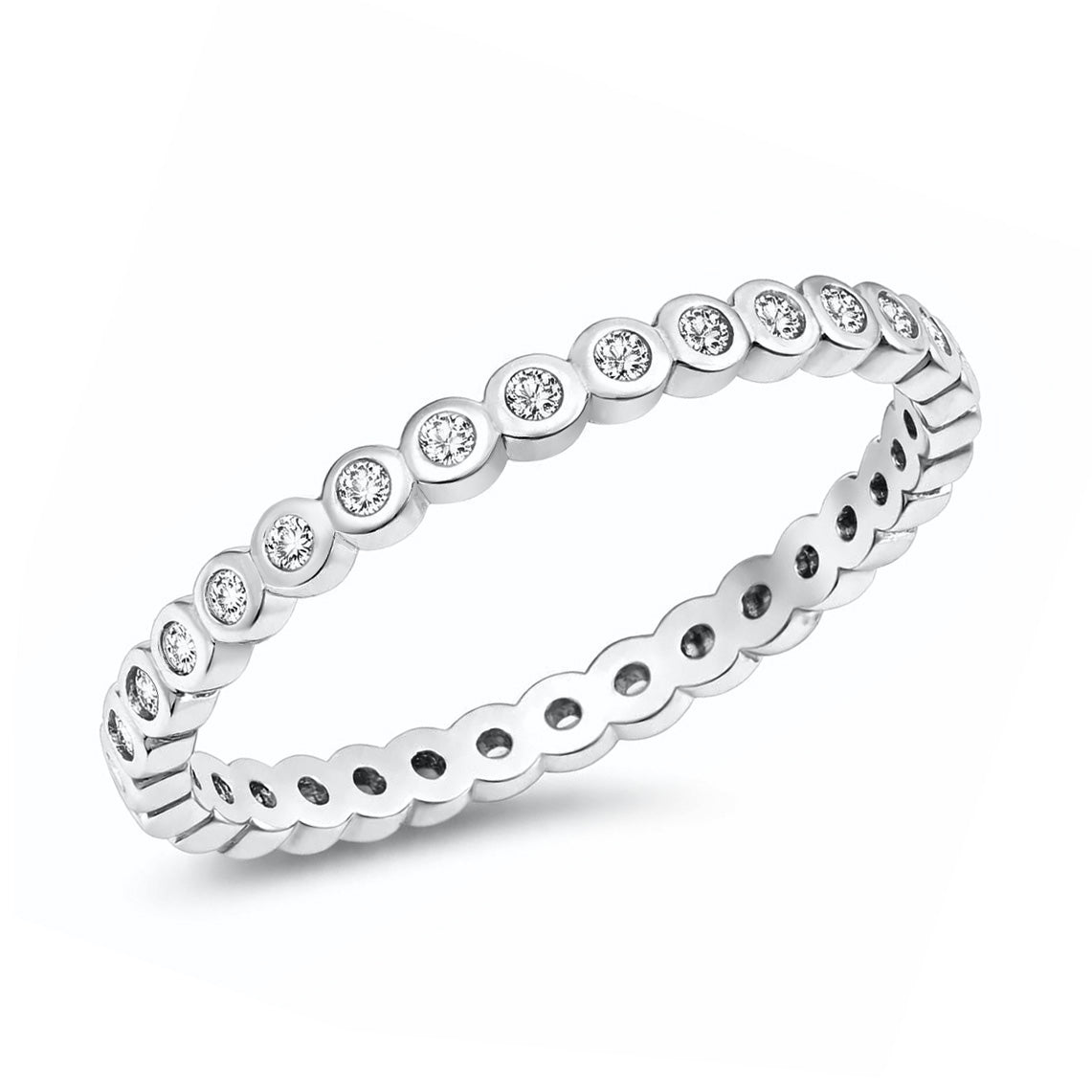 Silver Eternity CZ Ring
