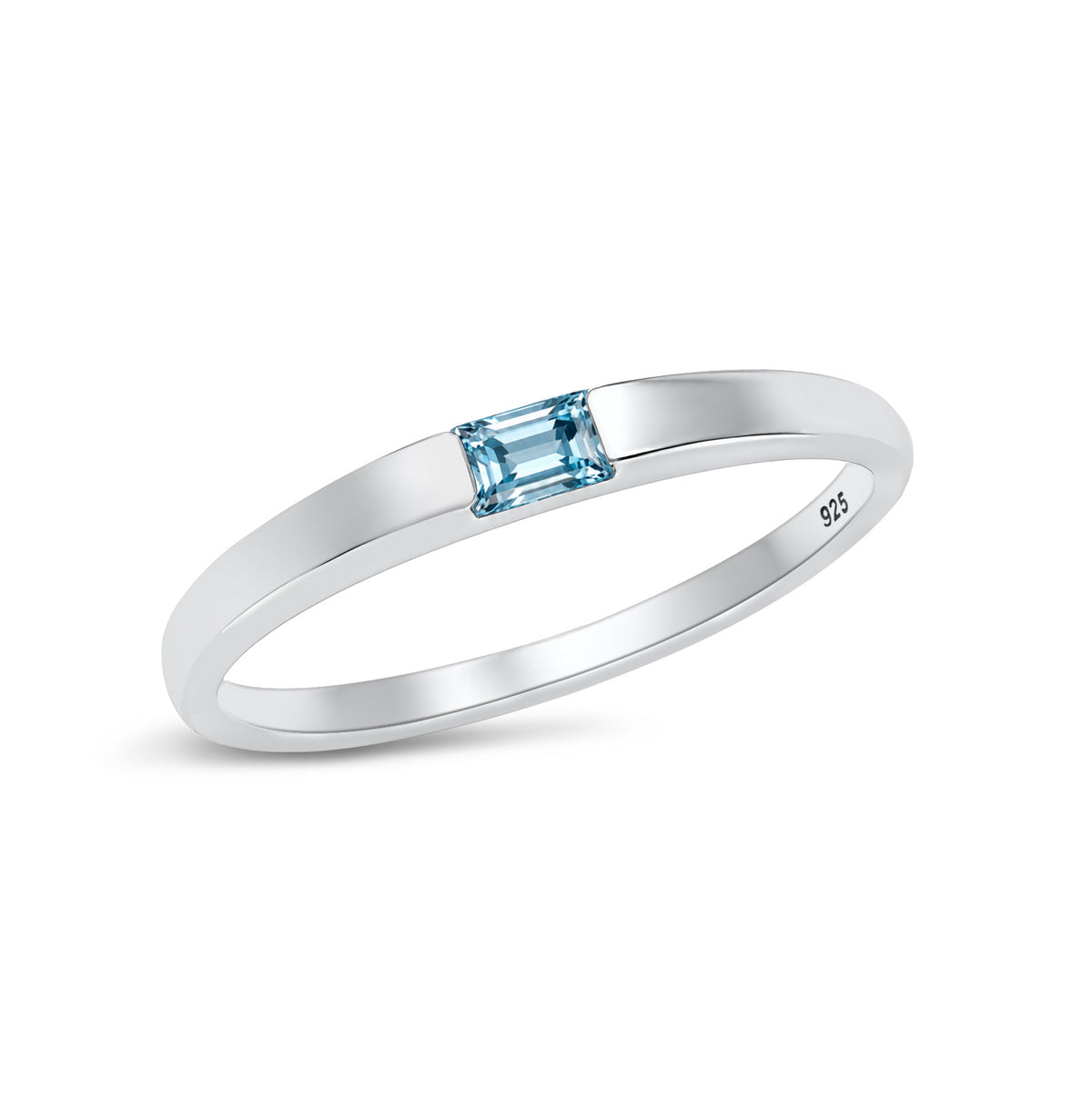 Silver Baby Baguett CZ Ring
