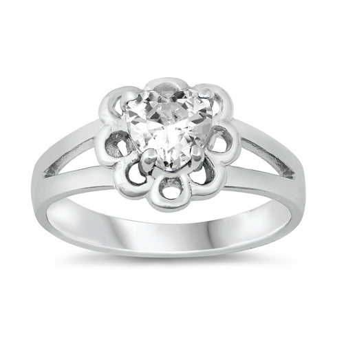 photo of Silver CZ Ring - Baby Ring with Clear CZ Stone