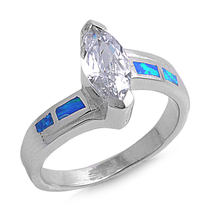 Silver Lab Opal Ring