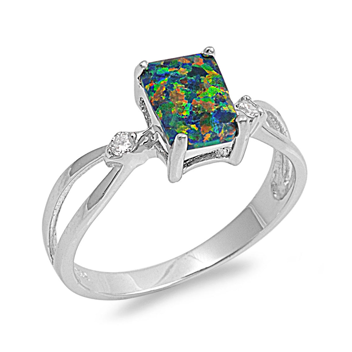 Silver Lab Opal Ring
