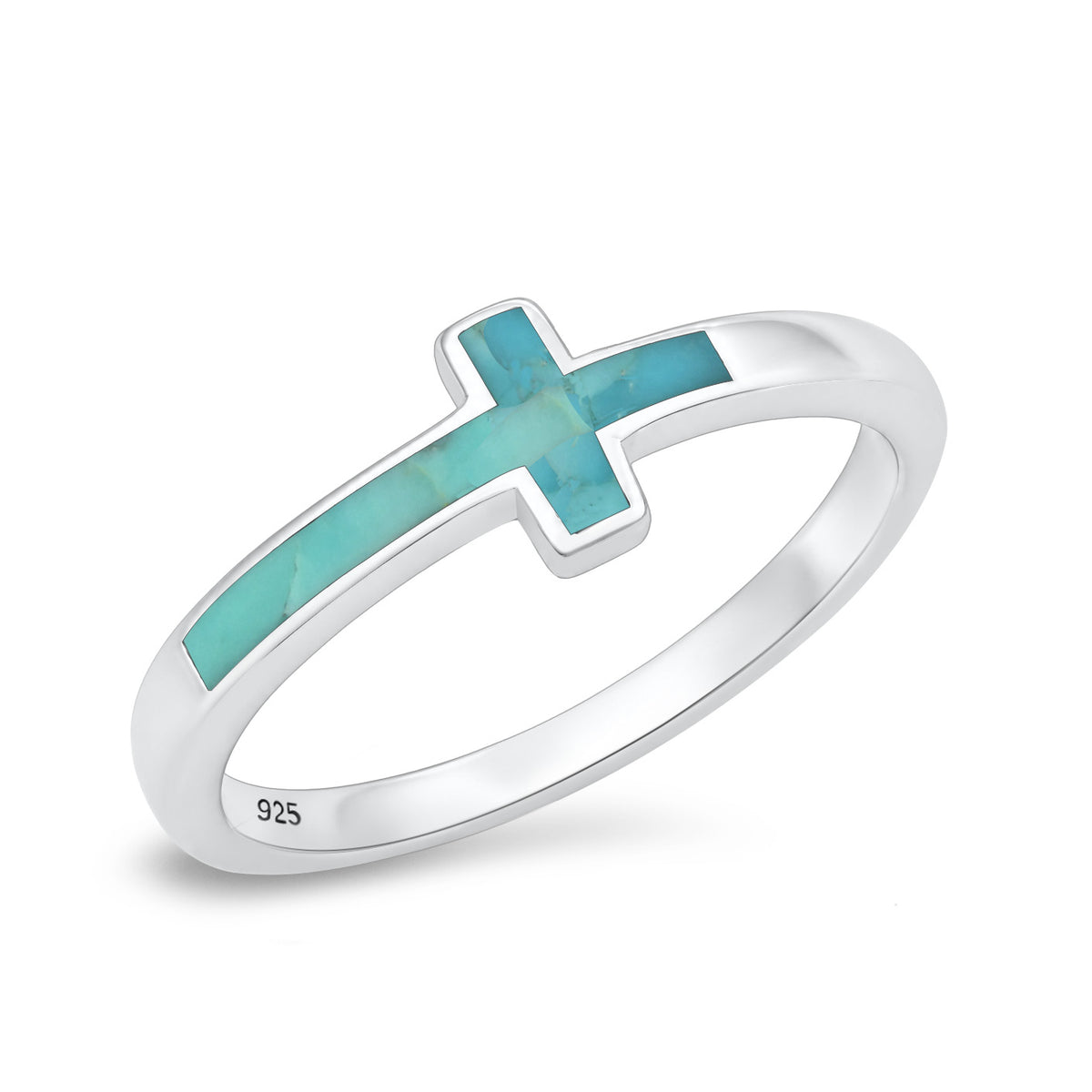 Silver Stone Ring - Cross