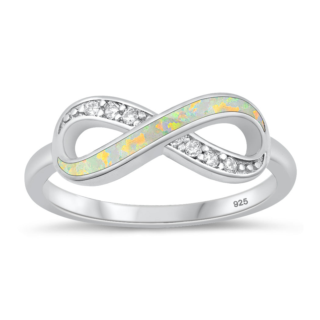 Silver Lab Opal Ring - Infinity