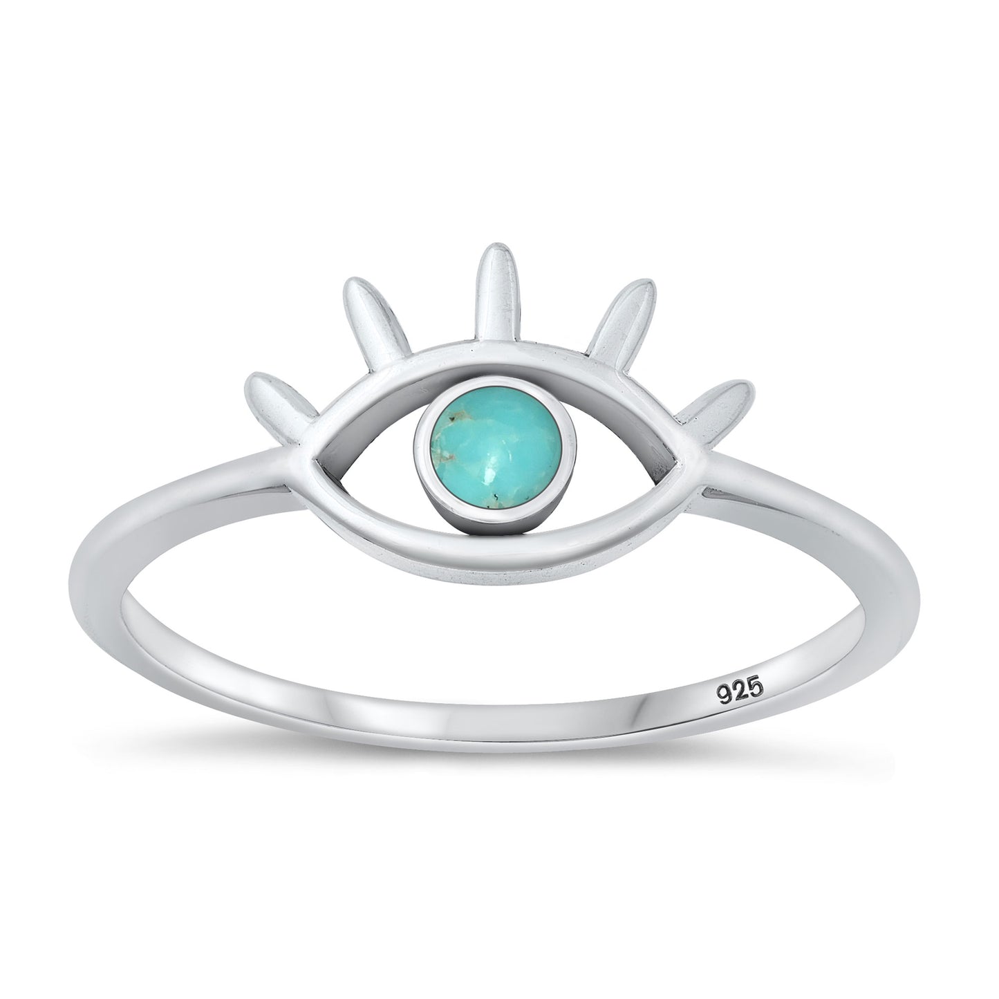 Silver Stone Ring - Evil Eye