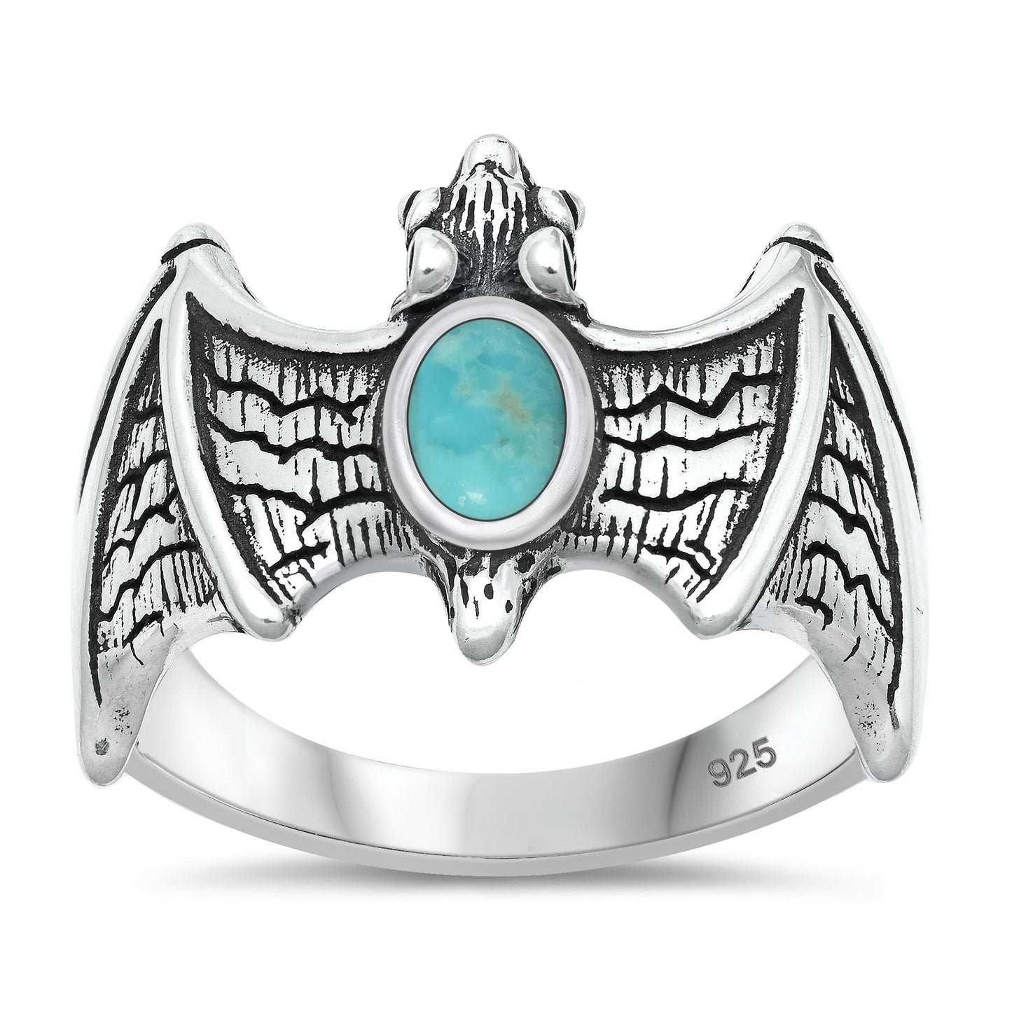 Silver Stone Ring - Bat