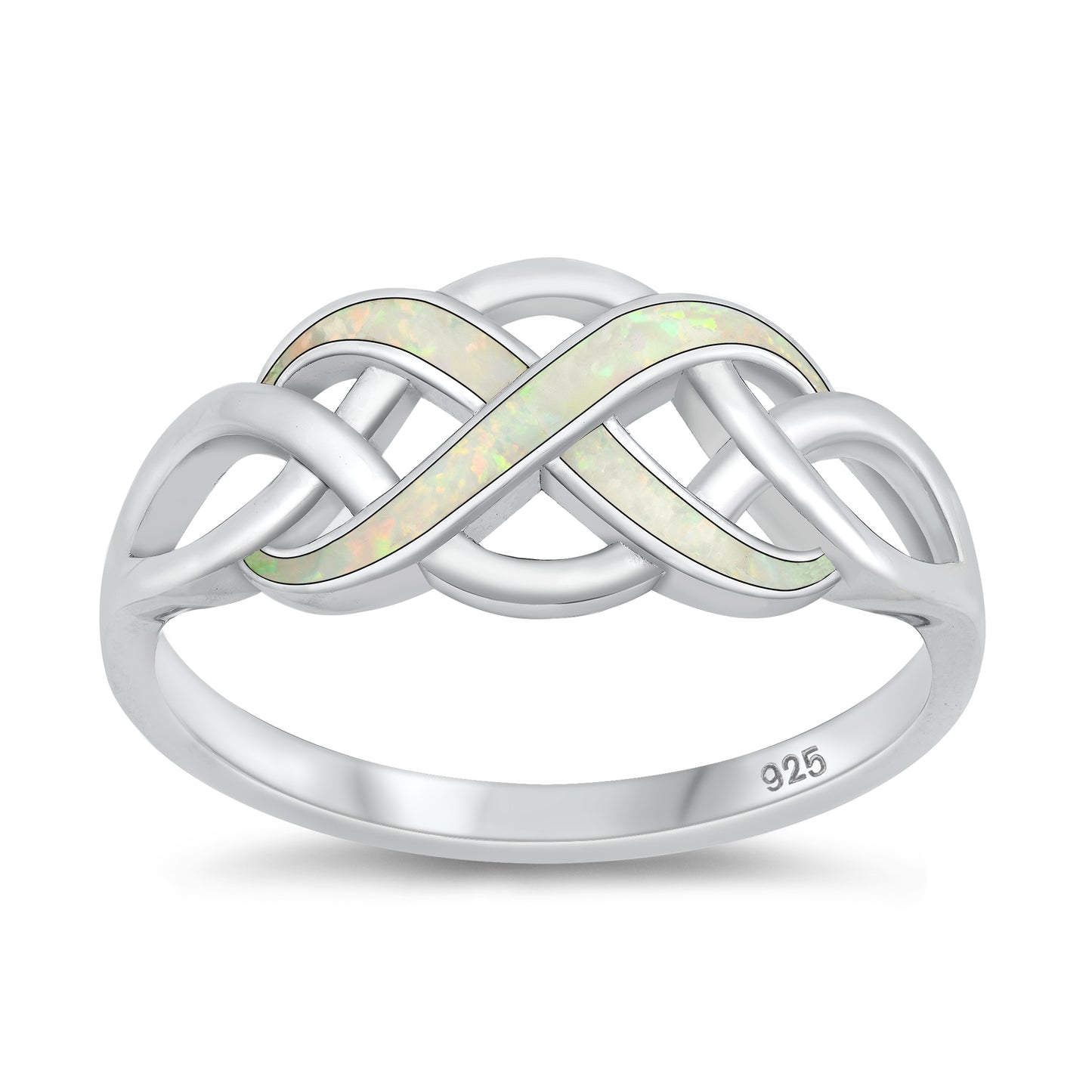 Silver Lab Opal Ring - Infinity