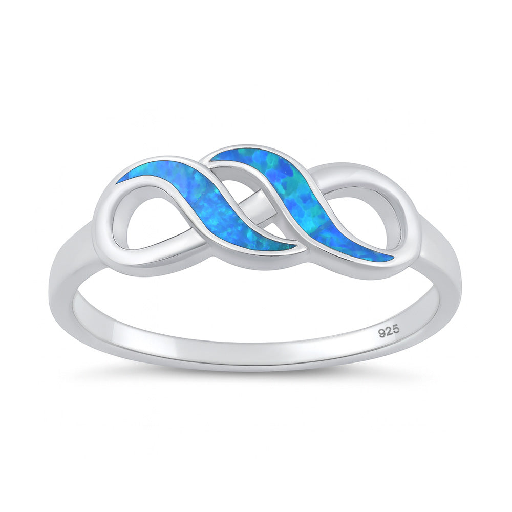 Silver Lab Opal Ring - Infinity