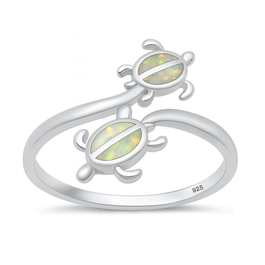 Silver Lab Opal Ring - Turtles