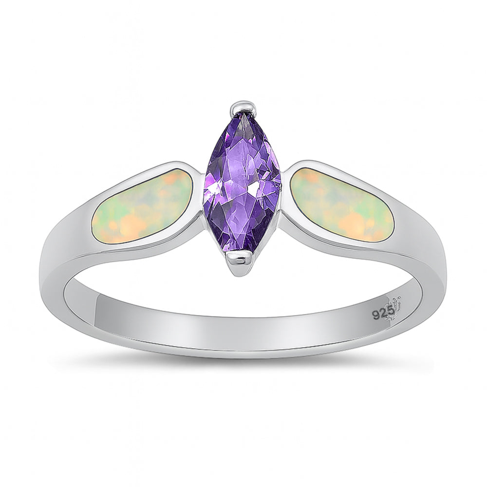Silver Lab Opal Ring