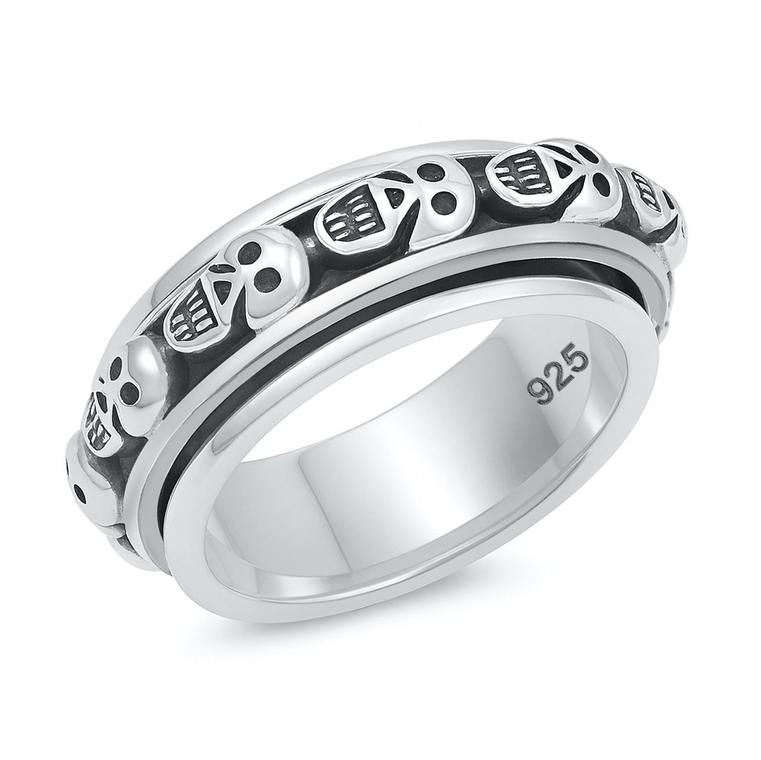 Silver Ring - Spinner - Skull