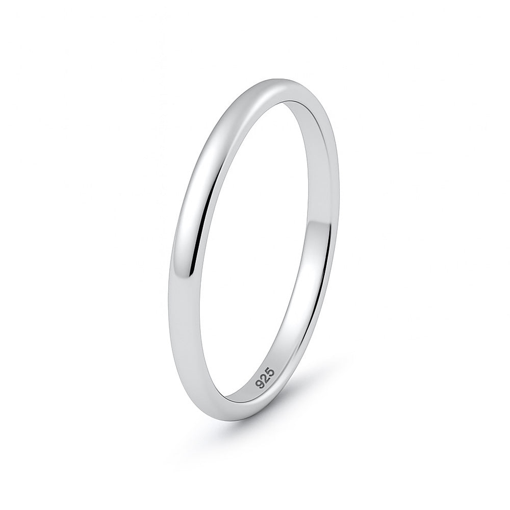 Silver Wedding Band - 2 mm