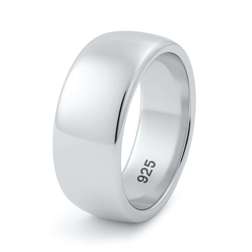 Silver Wedding Band - 9 mm