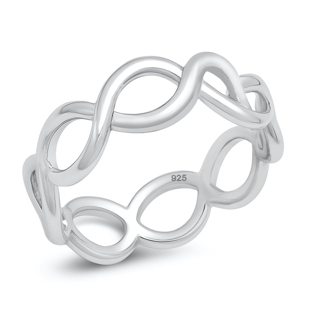 Silver wavy Loop Band