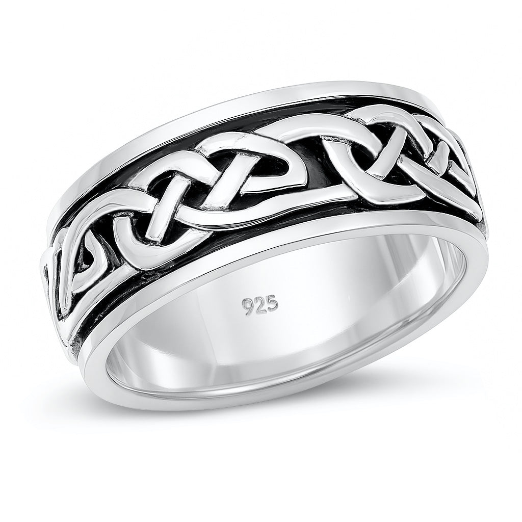 Silver Spinner Ring - Celtic Design