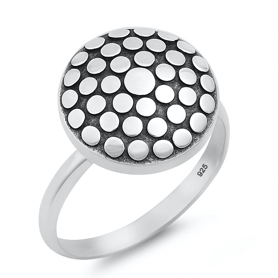 Silver Dot Pattern Ring