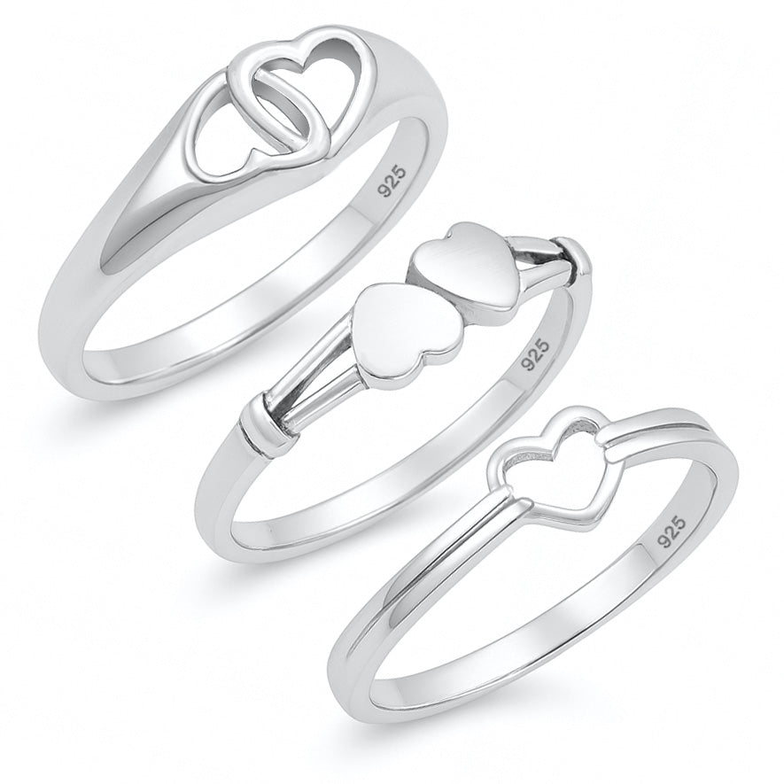 Silver Ring - Heart Set