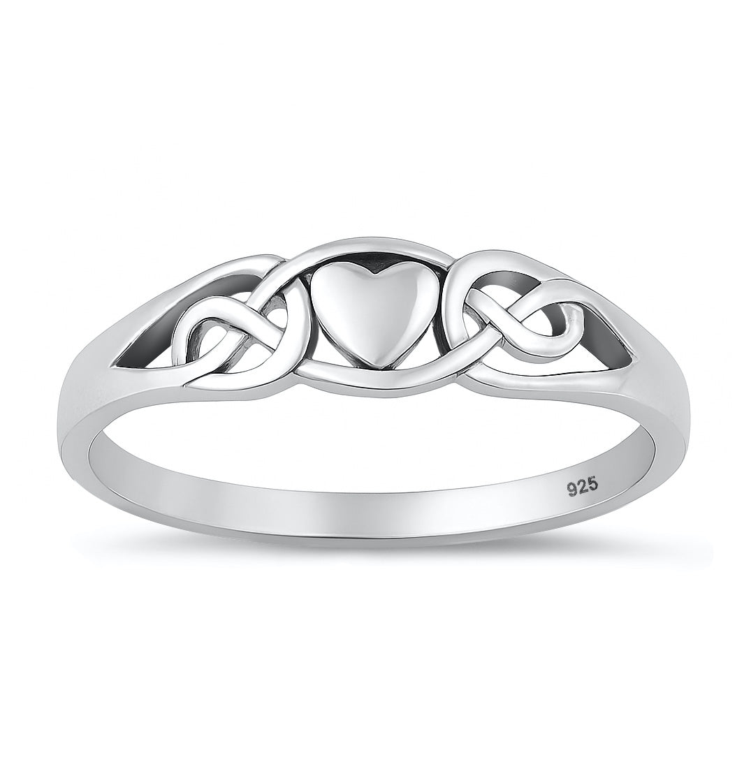 Silver Celtic Ring - Heart