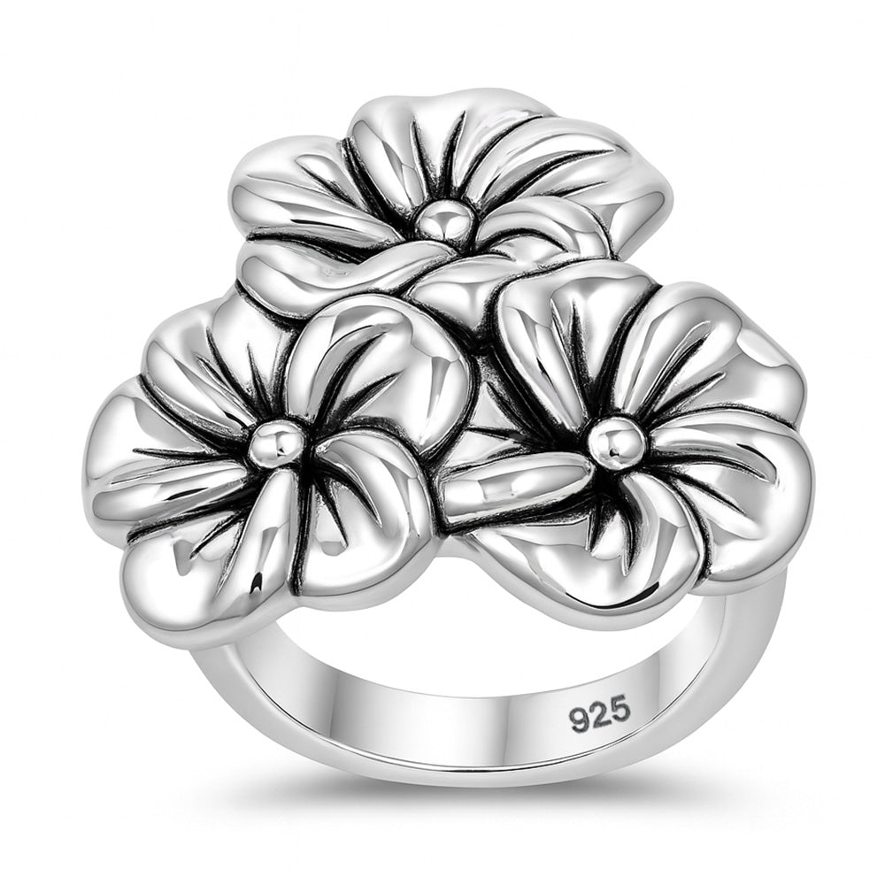 Silver Ring - Plumeria Flower