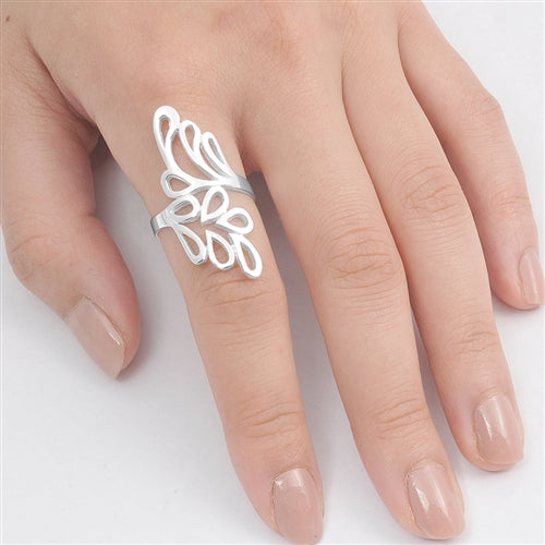 Silver Ring - Tropical Leaf