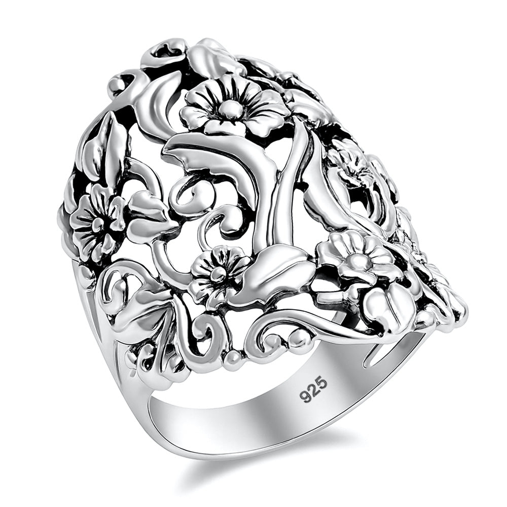 Silver Ring - Plumeria