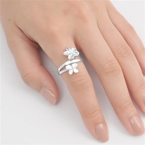 Silver Ring - Butterfly & Flower