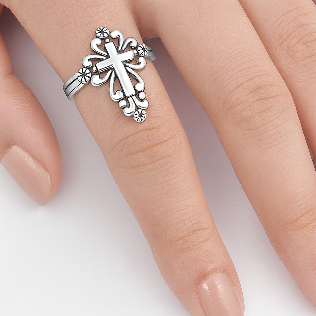 Silver Ring - Cross