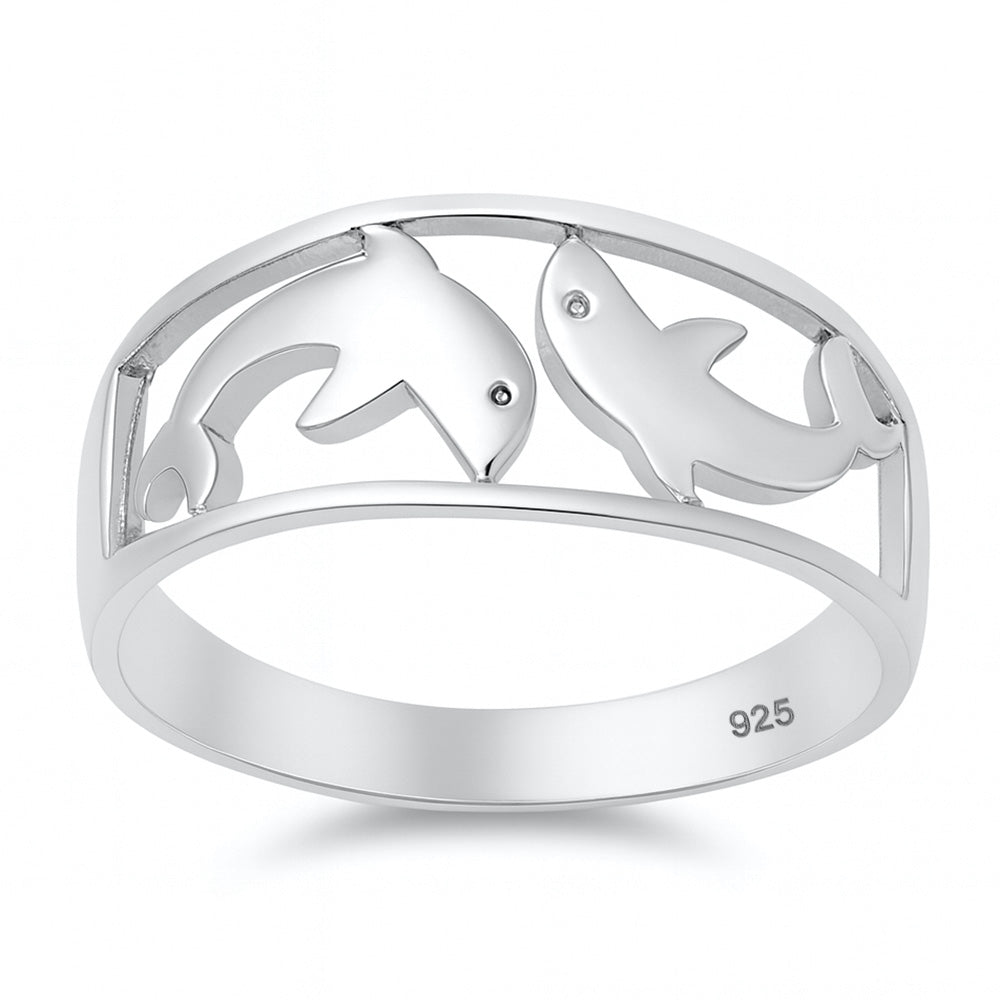 Silver Ring - Dolphins