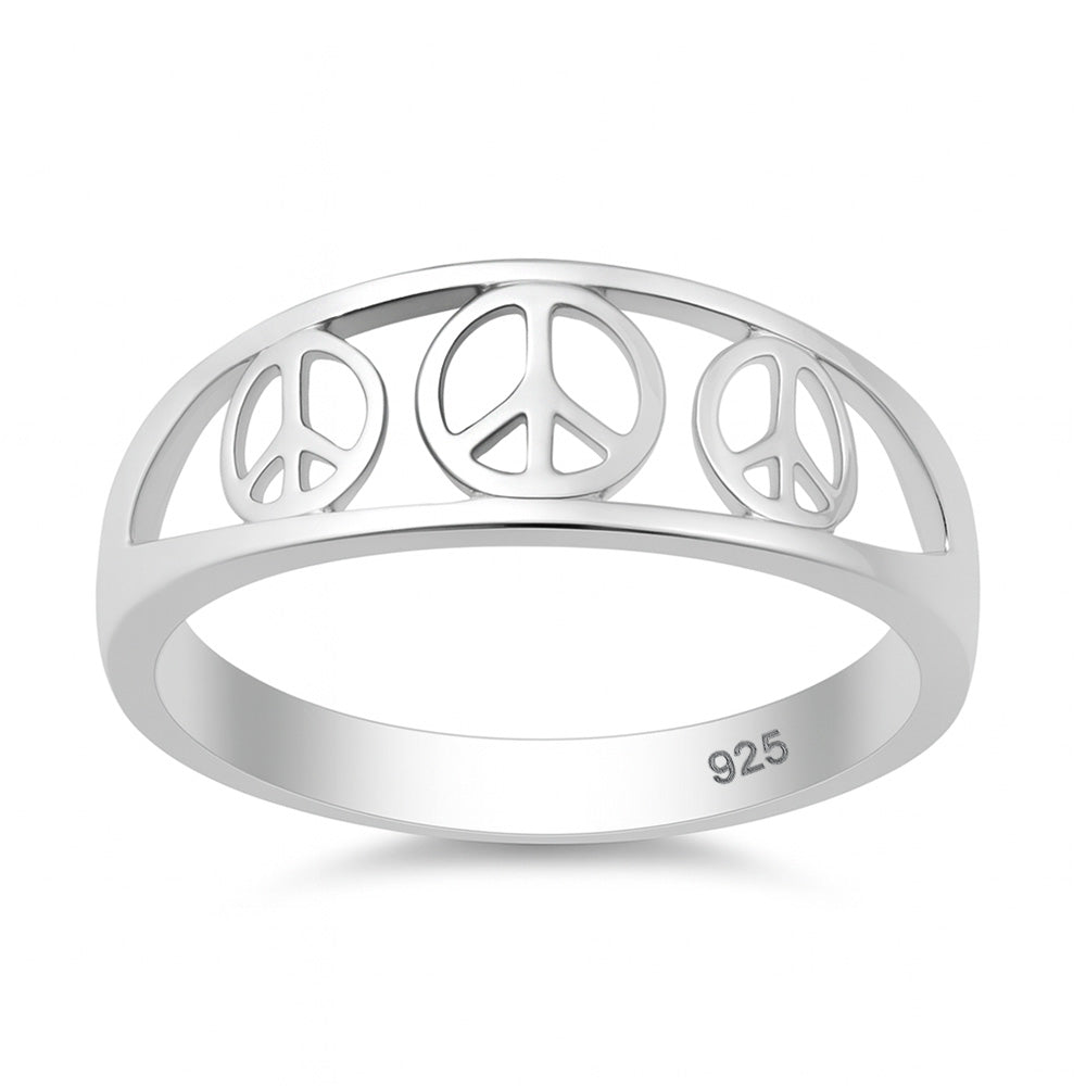Silver Ring - Peace Sign