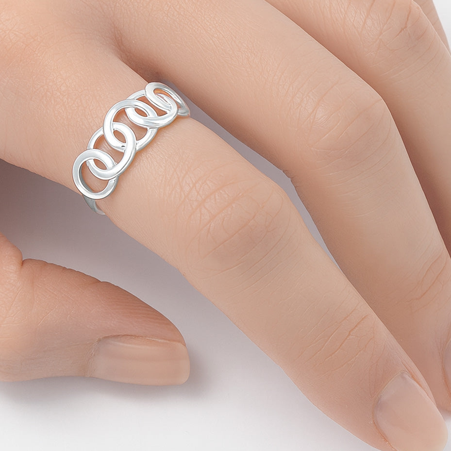 Silver Ring- Chain Link