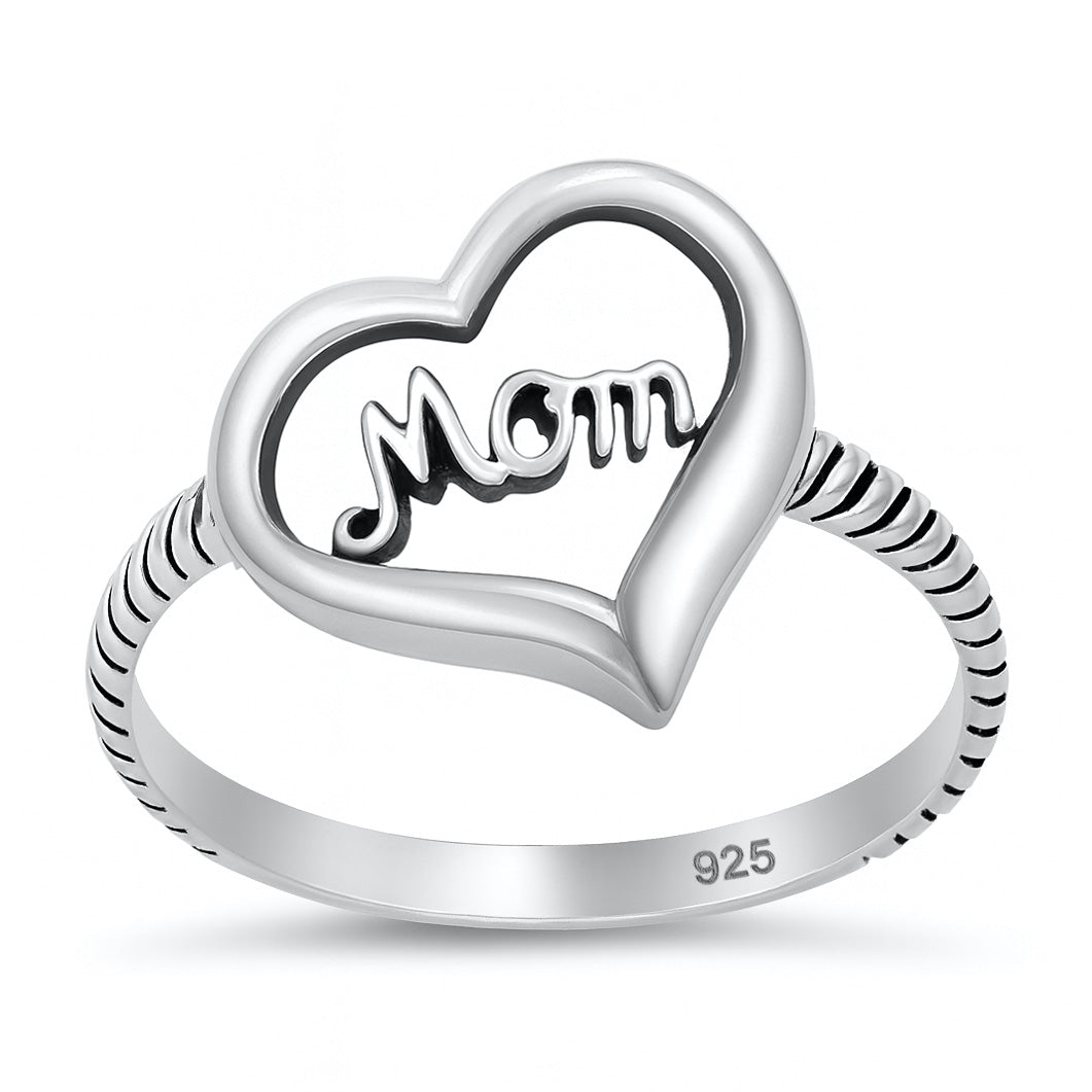 Silver Ring - Heart/Mom