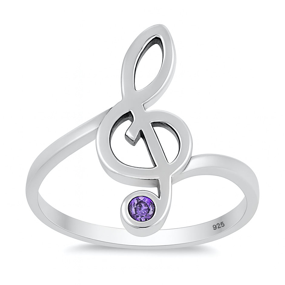 Silver Ring - Music Note
