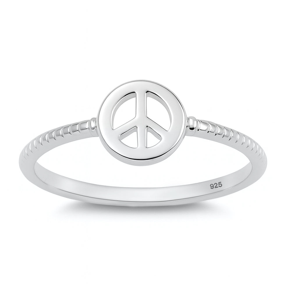 Silver Ring - Peace Sign