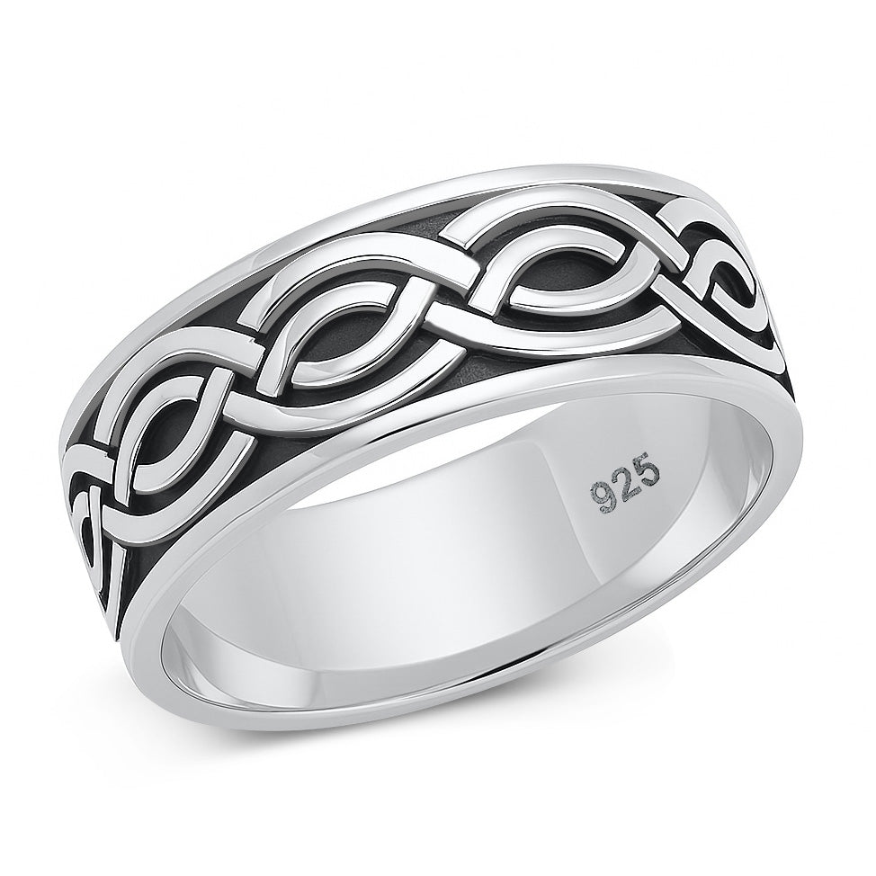 Silver Spinner Ring - Celtic Design