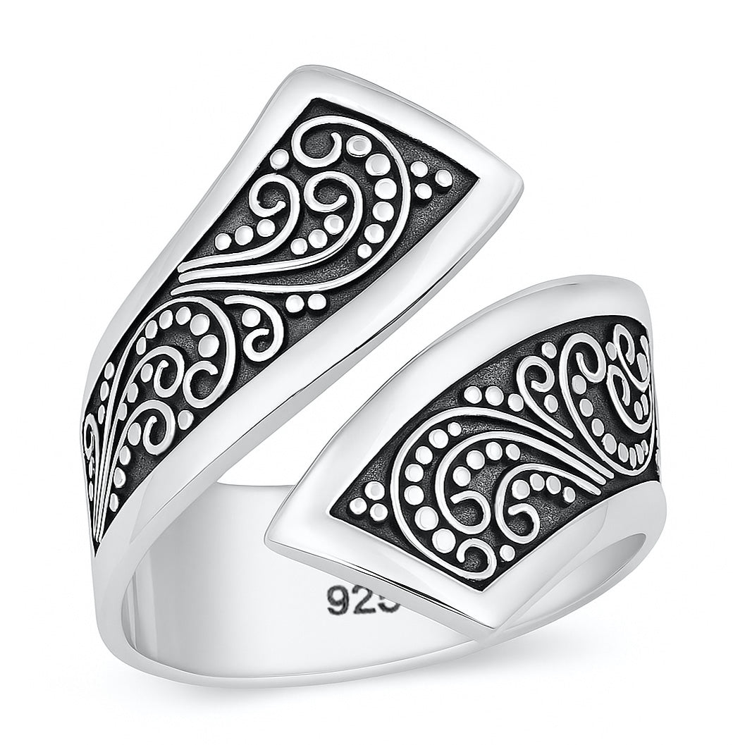 Silver Filigree Swirl Ring