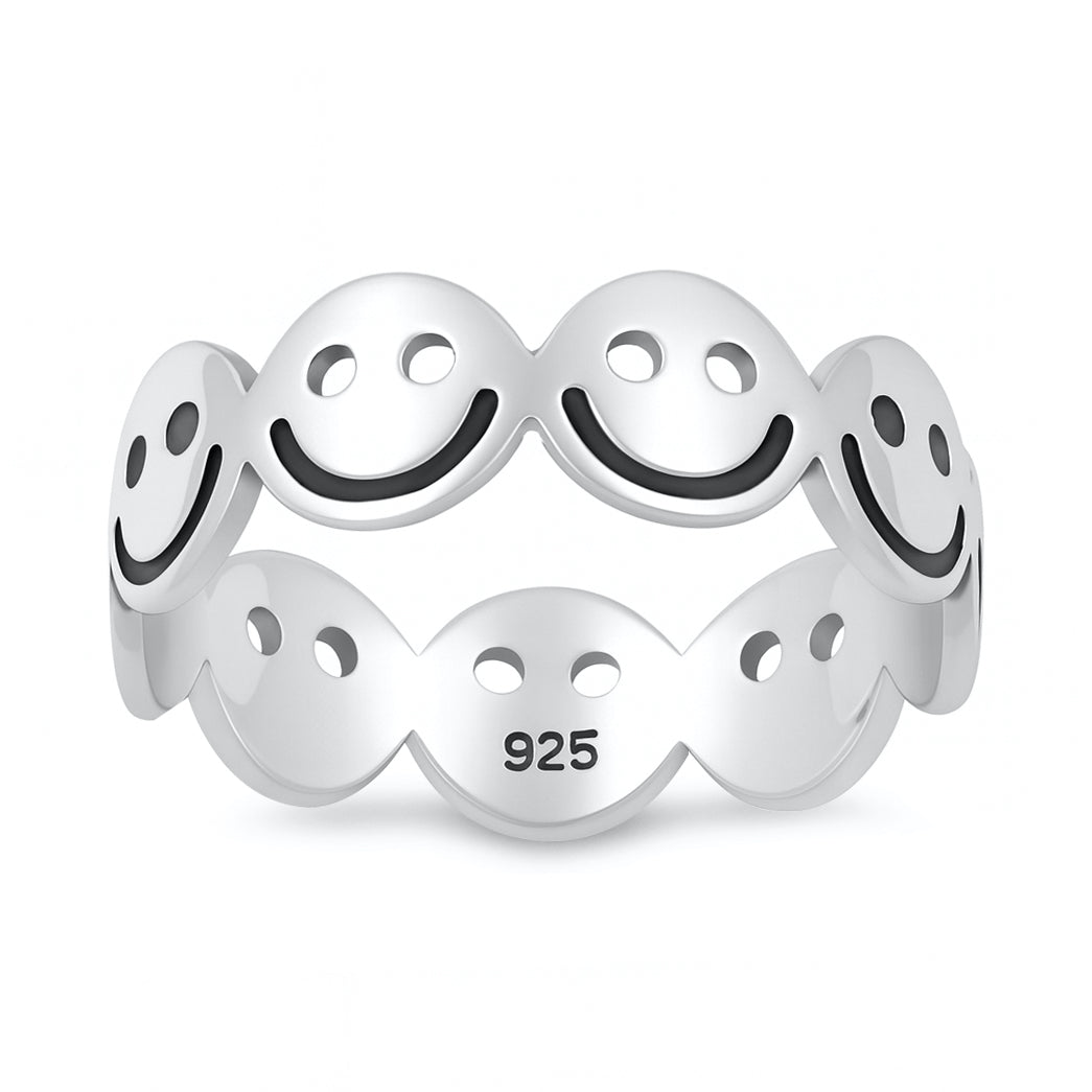 Silver Ring - Happy Face