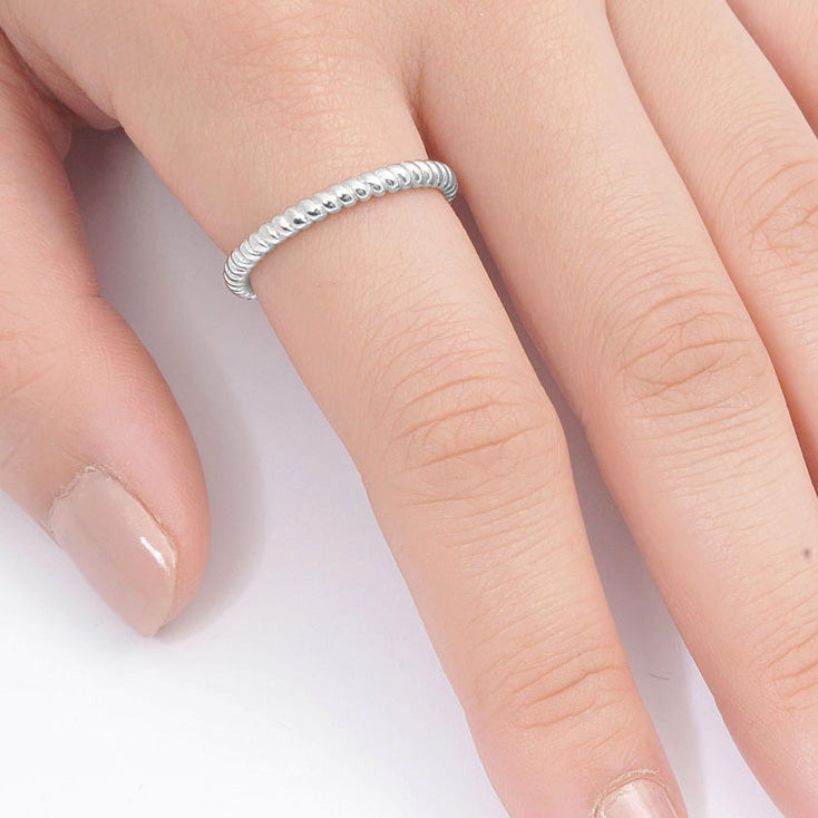 Silver Twisted Band Ring