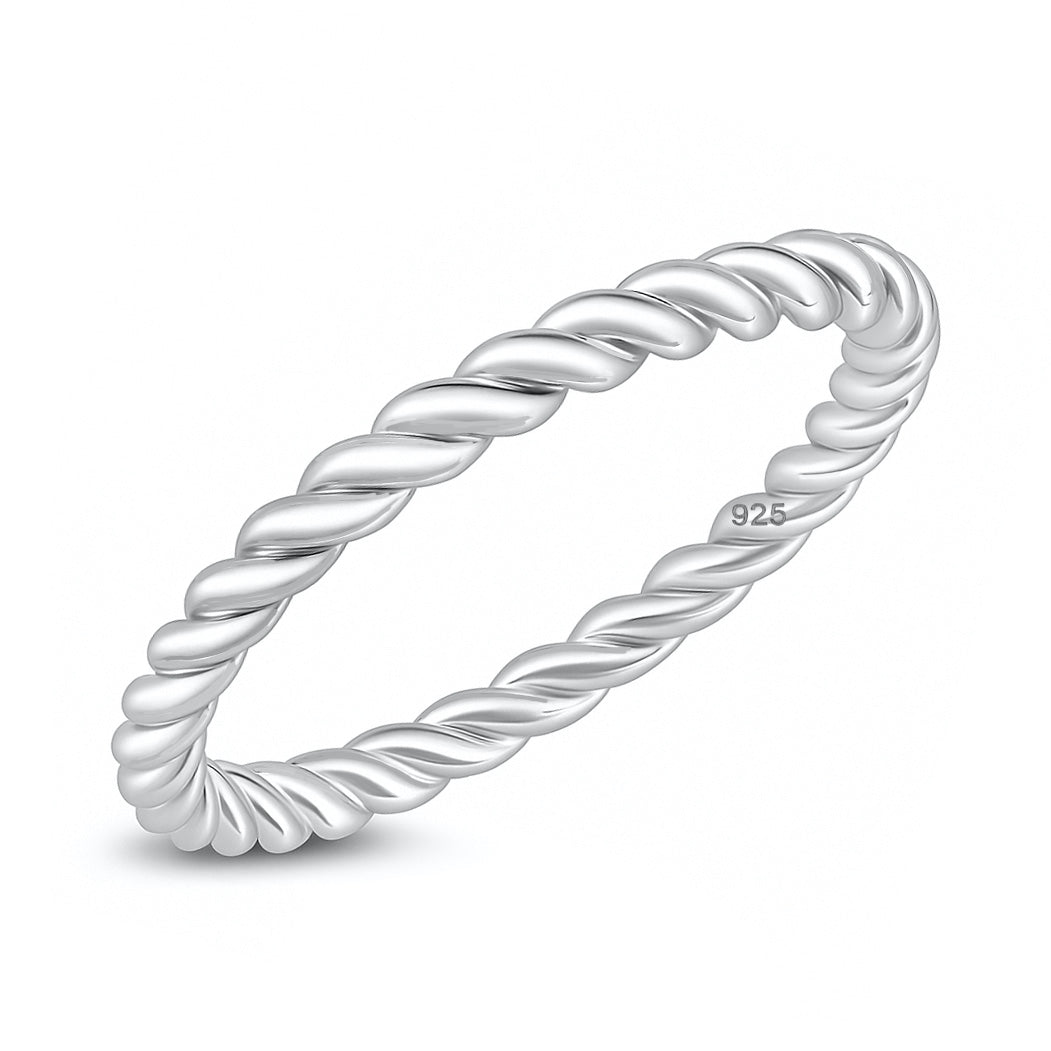 Silver Twisted Rope Ring