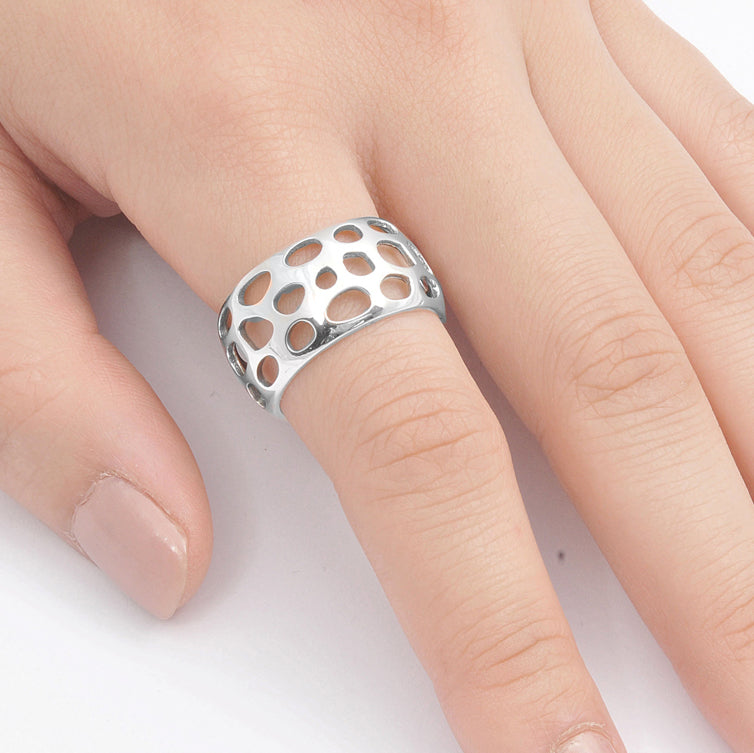 Silver Ring - Freeform Holes