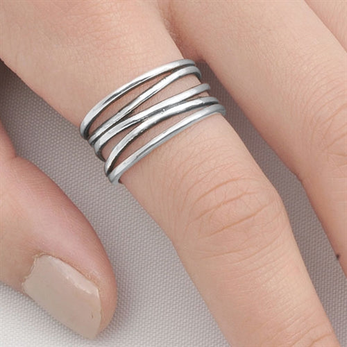 Silver Multi-Band Wrapped Ring