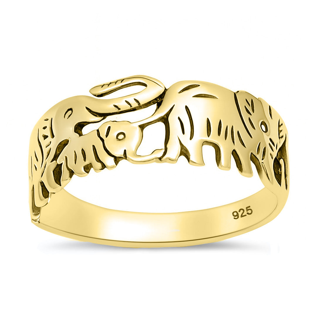 Silver Ring - Elephants