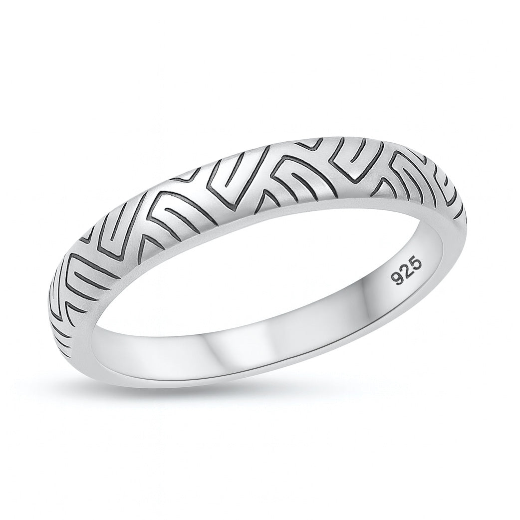 Silver Ring - Abstract Design