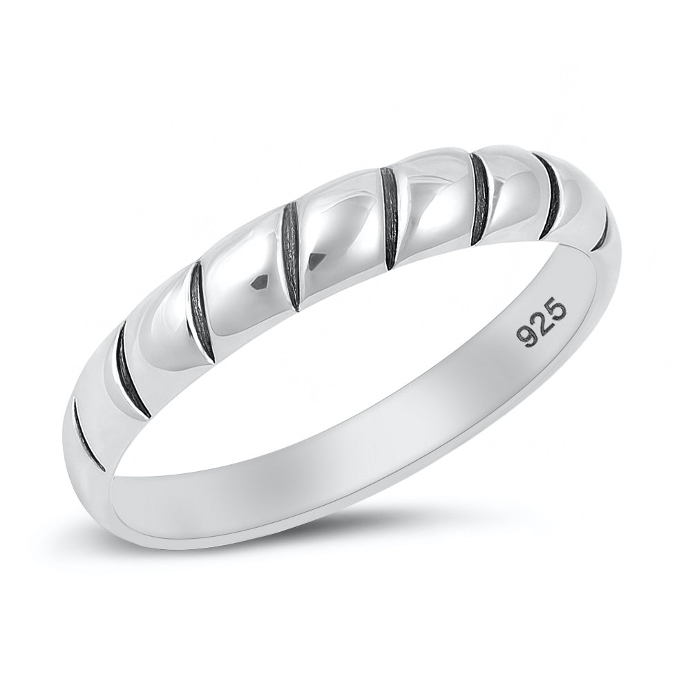 Silver Lines Band Ring