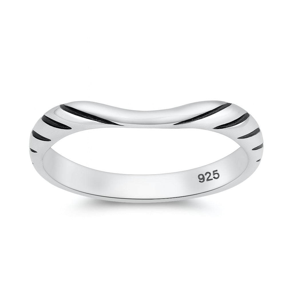 Silver Ring - Abstract Lines