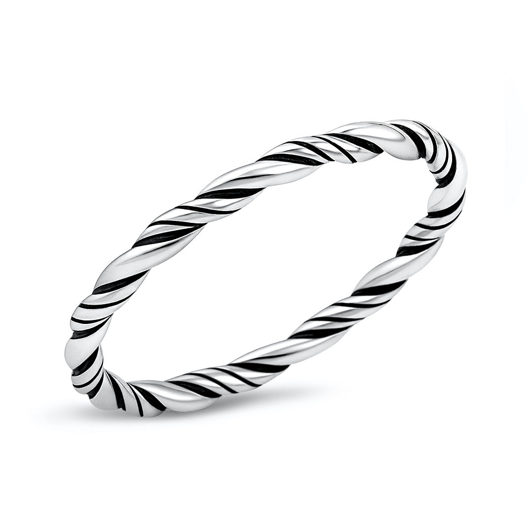 Silver Twisted Band Ring