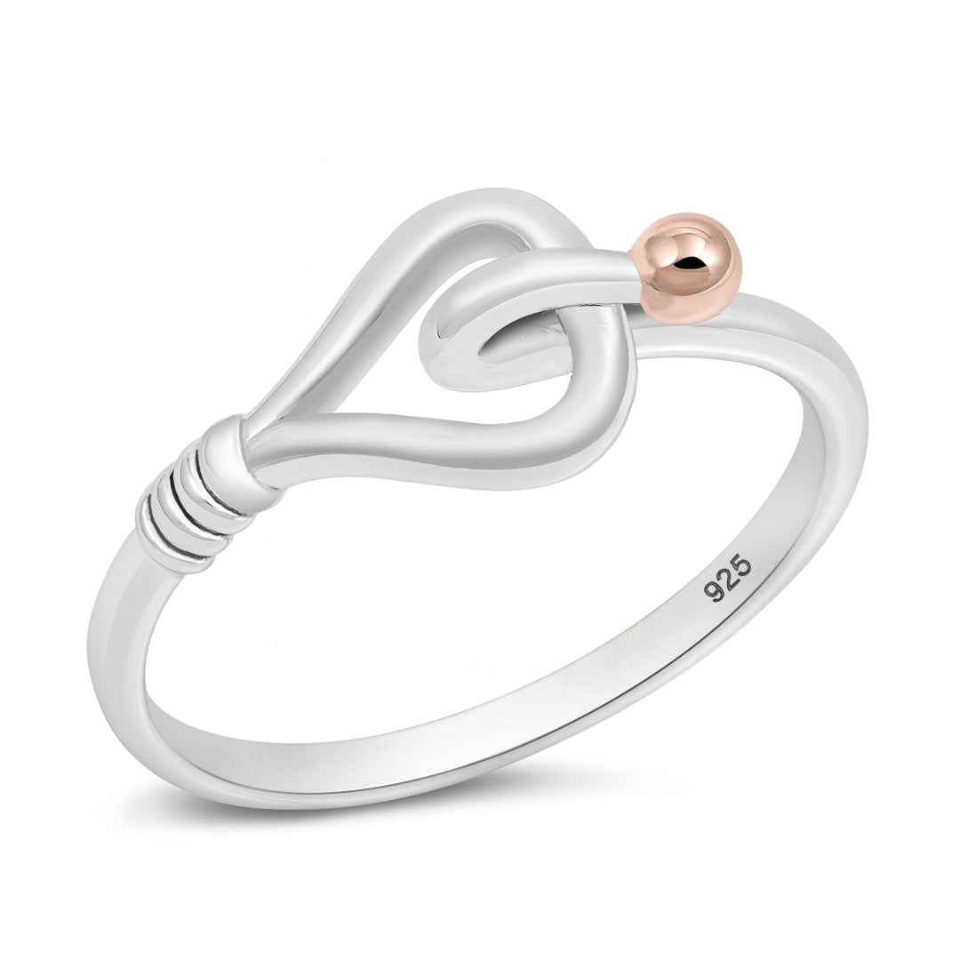 Silver Ring - Heart Link