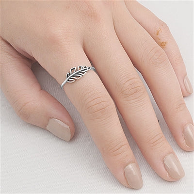 Silver Ring - Open Leaf